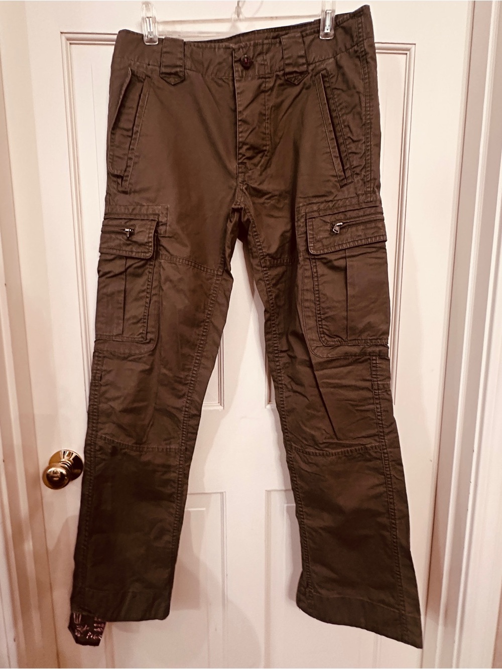 Diesel khaki olive drab shiny cotton duck military pants Size 29